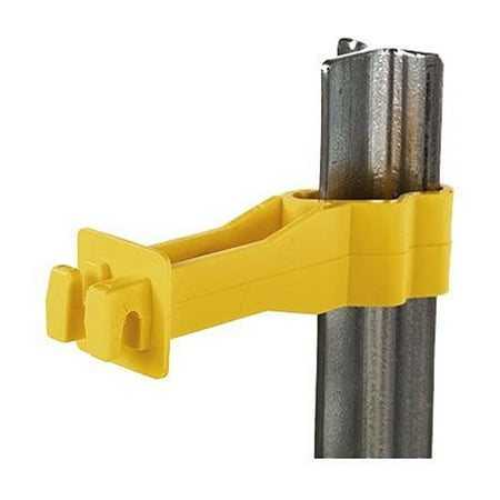 Dare Electric-Powered T-Post Insulator - Lightweight Plastic - 25 Pack, Yellow