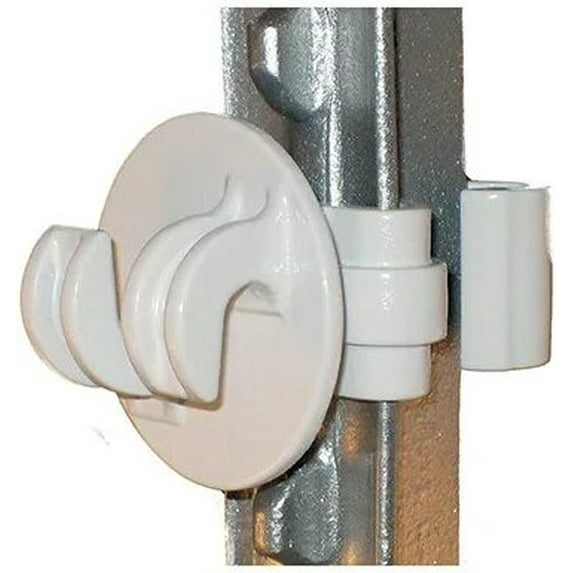 Electric Fence Insulator, T-Post, White, 25-Pk.