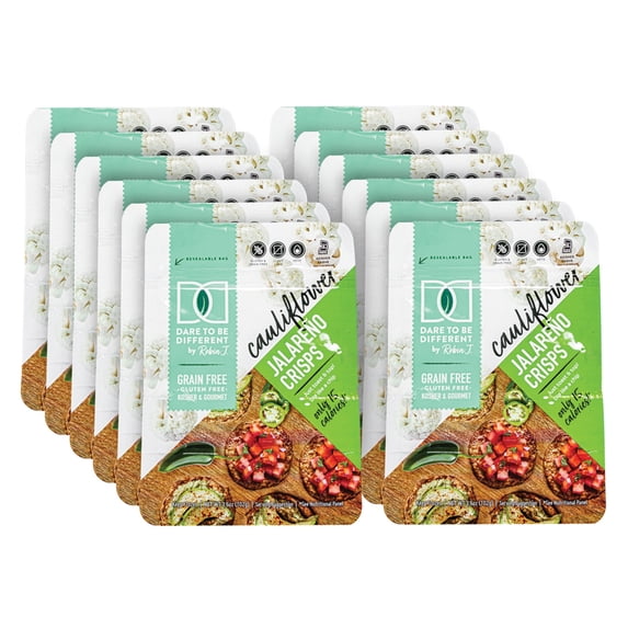 Dare To Be Different Cauliflower Jalapeno Crisps, Gluten-Free, 12 Pack