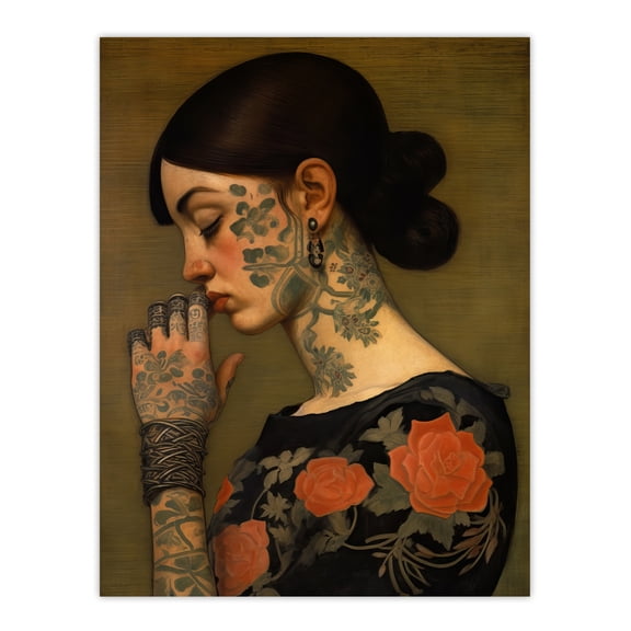 Dare To Be Different Tattooed Female Extra Large XL Wall Art Poster Print
