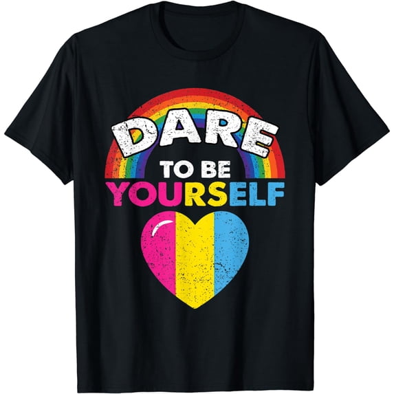 Dare To Be Yourself Pansexual Pride Rainbow LGBT-Q Ally T-Shirt