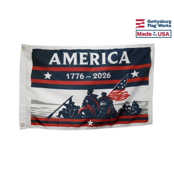 Dare To Cross Flag - America 250th Celebration 1776-2026 by Gettysburg Flag Works 12x18 POLE NOT INCLUDED Garden Flag