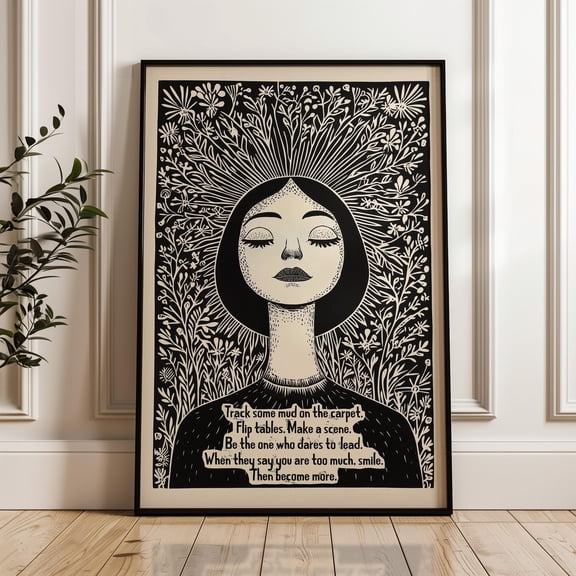 Dare To Lead Art Print, Inspirational Quote Wall Art, Feminist Empowerment Decor, Motivational Leadership Poster, Poster Only
