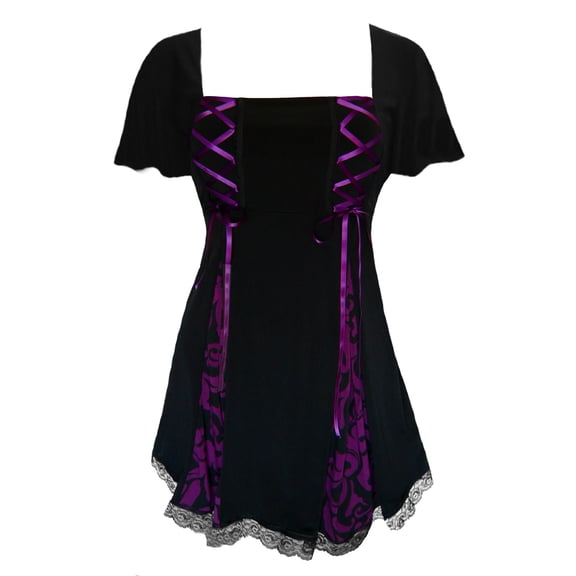 Dare To Wear Victorian Gothic Boho Women's Gemini Princess S/S Corset Top S - 5x