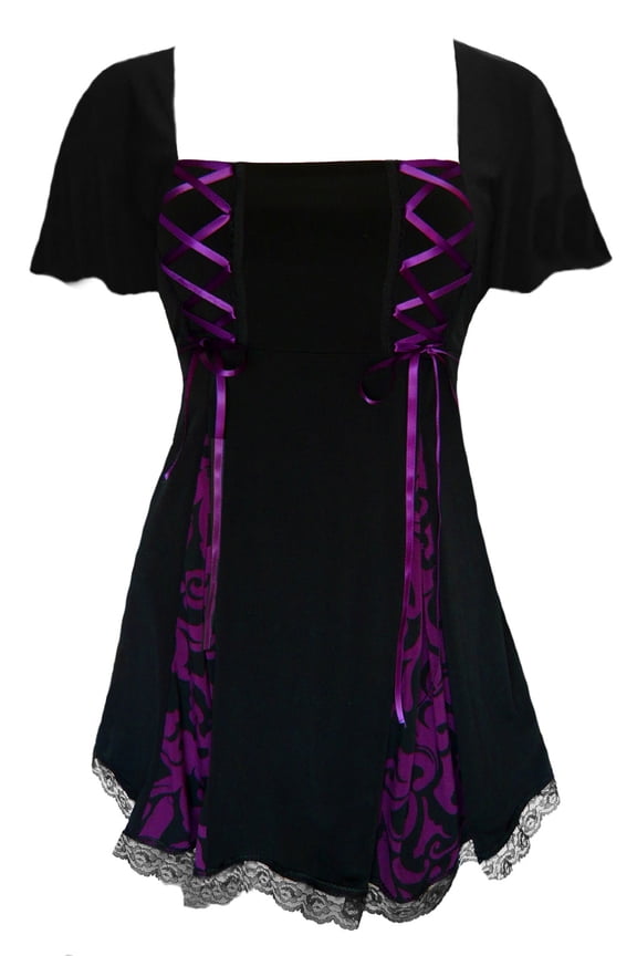 Dare To Wear Victorian Gothic Boho Women's Gemini Princess S/S Corset Top S - 5x