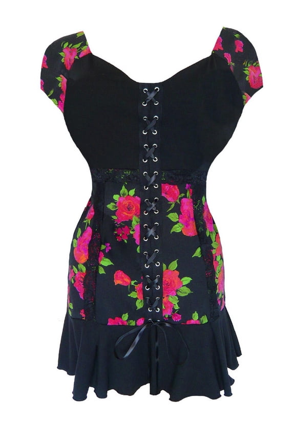 Dare To Wear Victorian Gothic Boho Women's Short Sleeve Cabaret Corset Top S - 5x