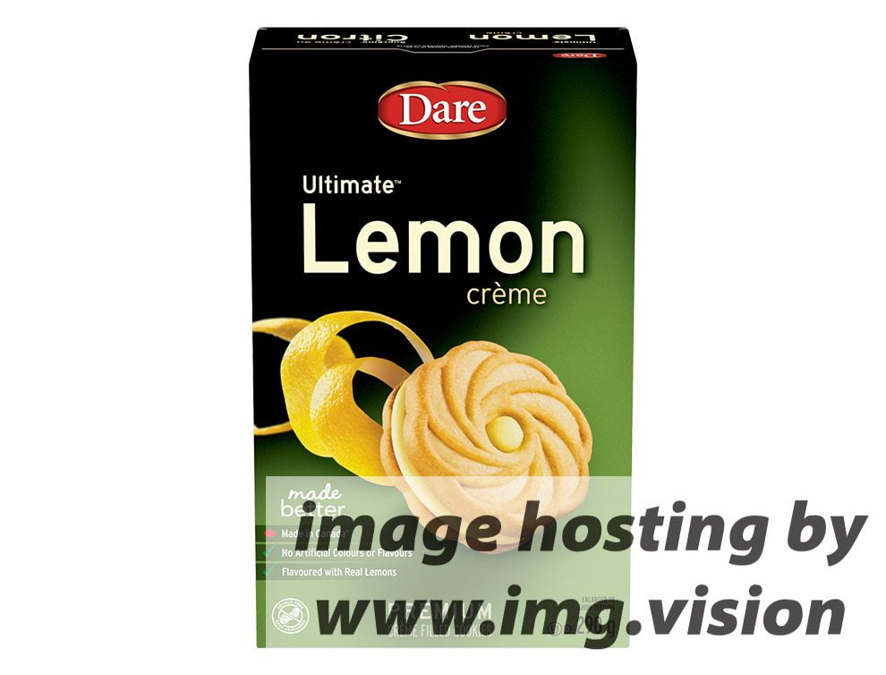 Dare Ultimate Lemon Creme Filled Cookies, 290g/10.2oz. Box