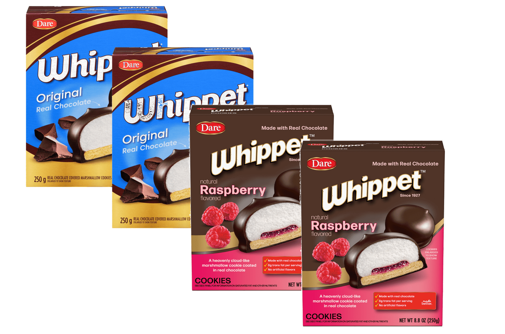 Dare Whippet Pure Chocolate Marshmallow Cookies Variety 4Pack, 8.8 oz