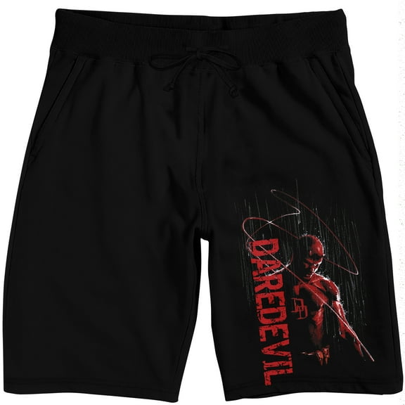 Daredevil Born Again Daredevil & Name Text Adult Black Sleep Pajama Shorts
-XS