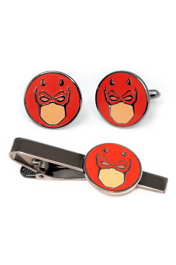 Daredevil Cufflinks, Marvel Tie Clip, Groomsman Jewelry, Men’s Wedding Gifts