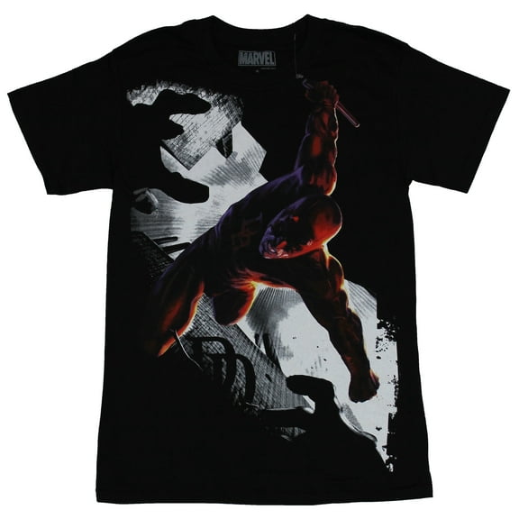 Daredevil (Marvel Comics) Mens T-Shirt - Diving Moonlight Attack Image (Small)