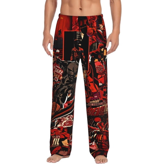 Daredevil Men's Pajama Pants Cartoon All Over Print Elastic Waistband Sleep Pants with Pockets Drawstring, Soft Unisex Lounge Bottoms Sleepwear