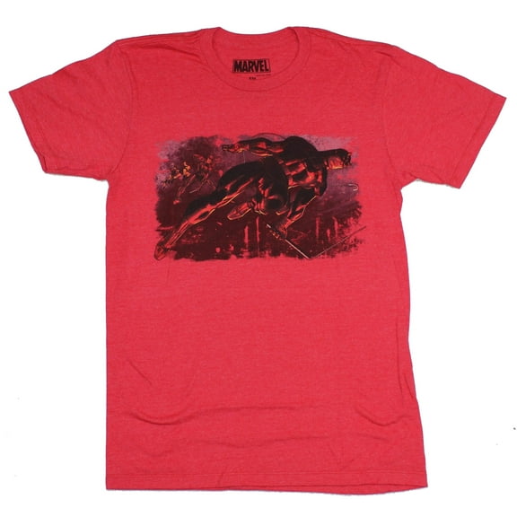 Daredevil Mens T-Shirt - Evolution of Daredevil in a Jump (Small)