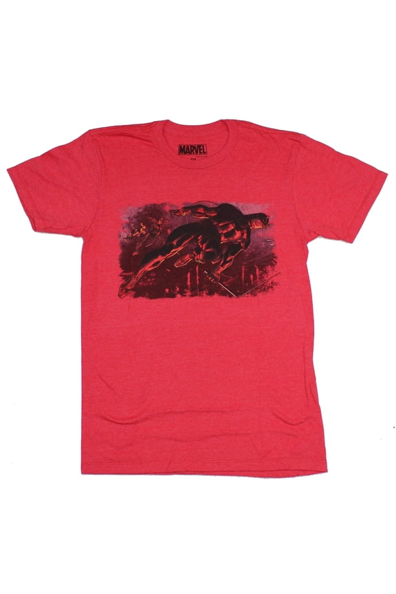 Daredevil Mens T-Shirt - Evolution of Daredevil in a Jump (Small)