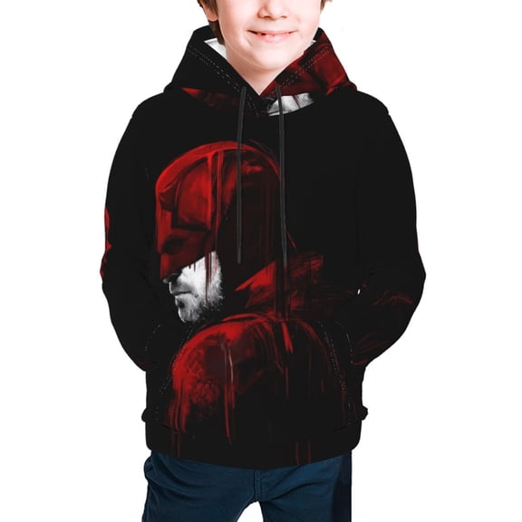 Daredevil Teen Boys Girls Hoodies 3D Printed Cool Long Sleeve Hooded Pullover Lightweight Sweatshirt for Kids Youth