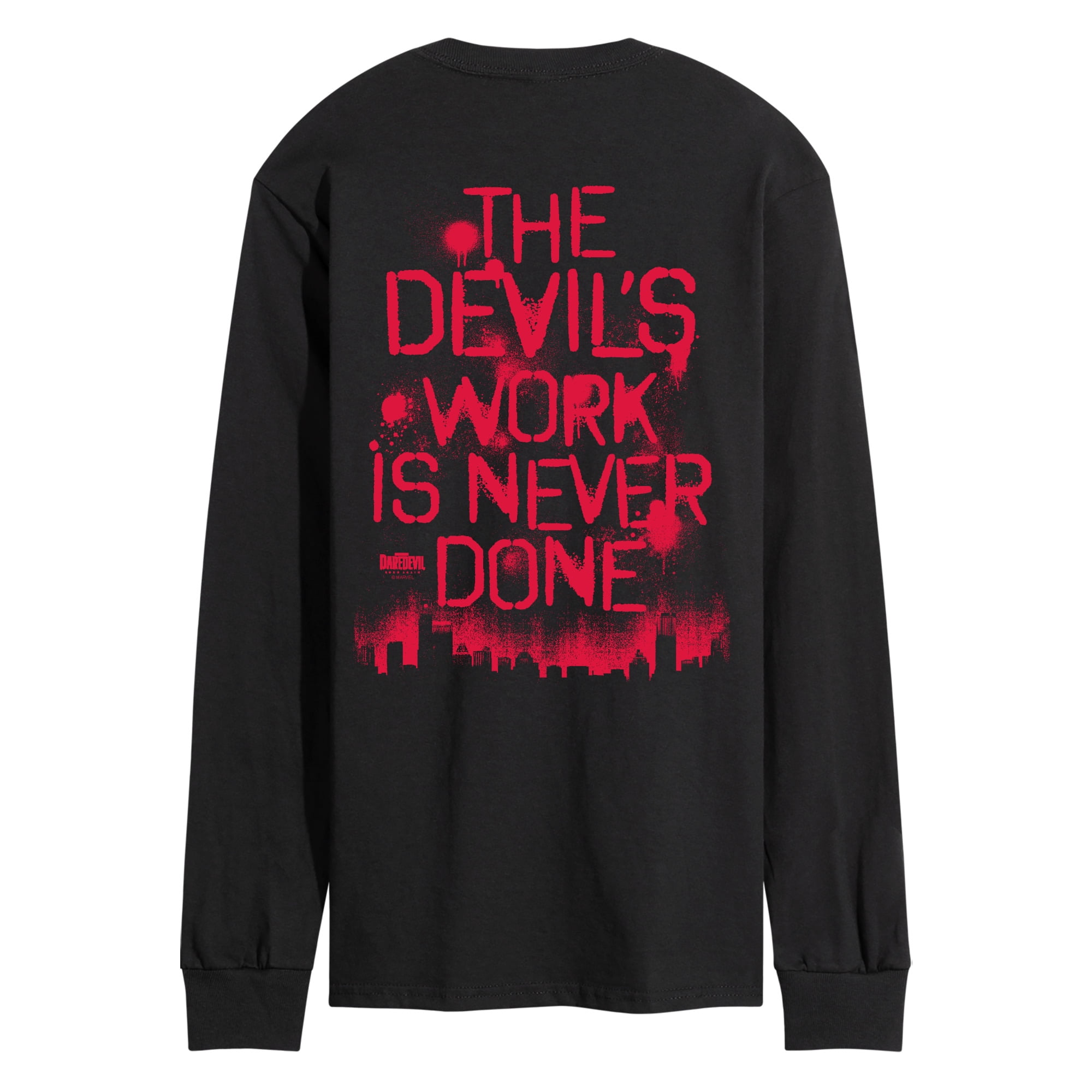 Daredevil - The Devil's Work Men's Long Sleeve Graphic T-Shirt ...
