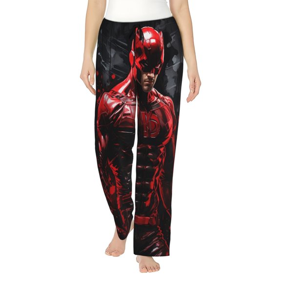 Daredevil Women's Pajama Pants, Cartoon Ultra Soft Comfy Lounge Bottoms, Casual Sleep Pj Pants Sleepwear With Pockets Drawstring