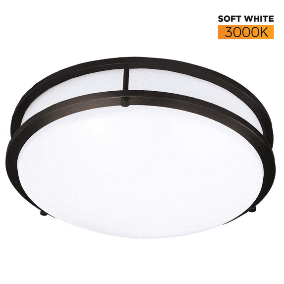 Darelo Dimmable 12 Inch LED Ceiling Light – Elegant Minimalist Flush Mount Ceiling Lighting Fixture with 3000K Color Temperature – Round Bronze Finish Ceiling Lamp Replacement – 15W & 1100 Lumens