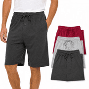 DARESAY Men’s Knit Shorts 3-Pack, Soft Sleep Lounge Shorts with Pockets & Elastic Drawstring Waist, Sizes S-3X