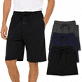 thumbnail image 1 of DARESAY Men’s Knit Shorts 3-Pack, Soft Sleep Lounge Shorts with Pockets & Elastic Drawstring Waist, Sizes S-3X, 1 of 8