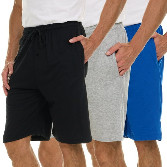 DARESAY Mens Soft Knit Shorts With Adjustable Drawcord And Pockets (Pack Of 3)