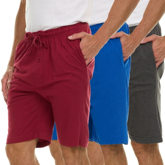 DARESAY Mens Soft Knit Shorts With Adjustable Drawcord And Pockets (Pack Of 3)