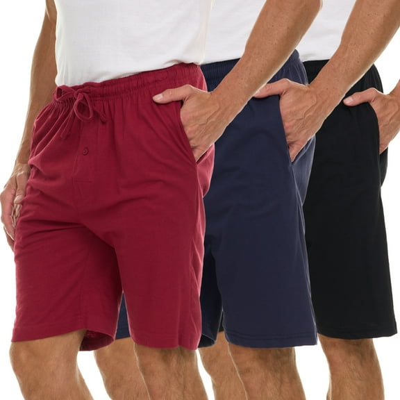 DARESAY Mens Soft Knit Shorts With Adjustable Drawcord And Pockets (Pack Of 3)