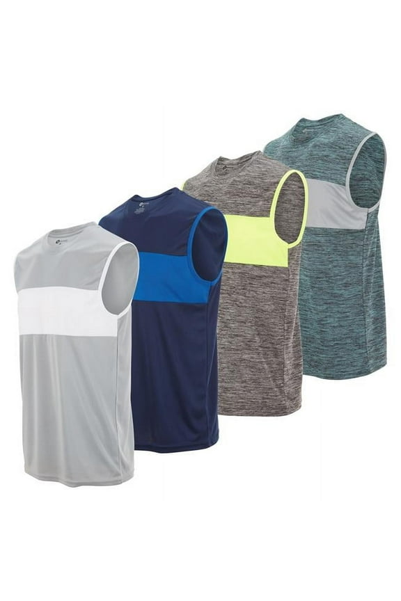 TMS-Z250-PKE-Dri Fit-4PK-L Mens Performance Sleeveless T-Shirt, Assorted Color - Large - Pack of 4