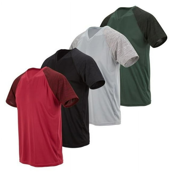 Daresay TSV-Z250-PKB-Dri Fit-4PK-XL Mens V-Neck Performance T-Shirt, Assorted Color - Extra Large - Pack of 4