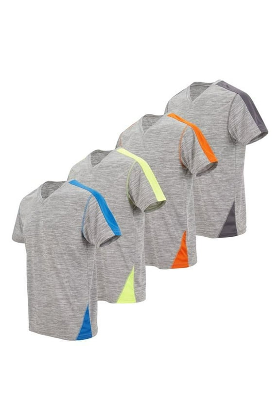 TSV-Z250-PKC-Dri Fit-4PK-2X Mens V-Neck Performance T-Shirt, Assorted Color - 2X - Pack of 4
