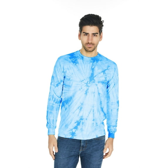 Daresay Tie Dye Long Sleeve Men T-Shirt Multi Color Top
