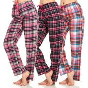 "Daresay Women's Flannel Pajama Pants - Set of Pajama Pants for Women, Soft, Comfy, Plaid Pants for Lounge & Sleep, 3-Pack."