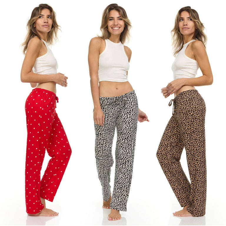 Daresay Womens Lounge Pants, Loose PJ Bottoms, Long Pajama Pants for Women,  Sizes up to 2XL (Pack of 3) 