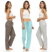 Daresay Womens Lounge Pants, Loose PJ Bottoms, Long Pajama Pants for Women, Sizes up to 2XL (Pack of 4)