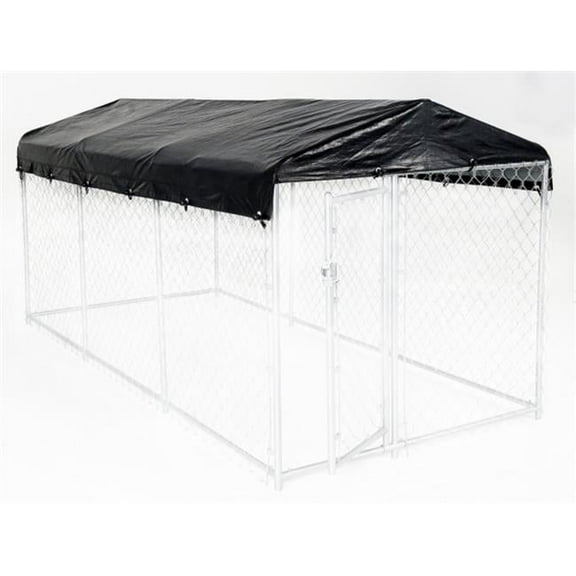 Daretocare Weatherguard 5' x 15' Dog Kennel Cover, Black