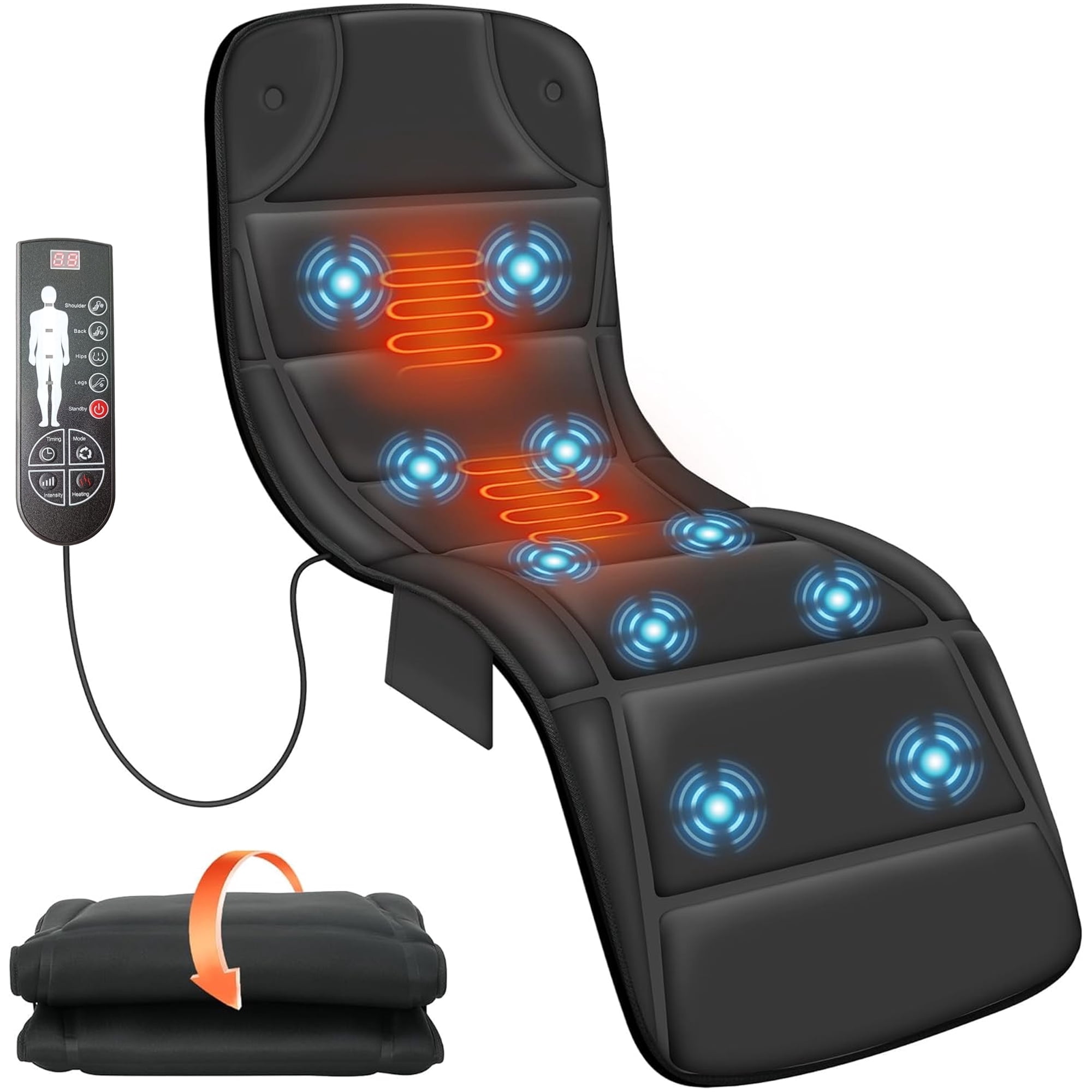 Daretodo Full Body Massage Mat with Heat, Vibration Back Massage Pad, Full Body Massager for Neck Back Pain, Massage Mattress Pad, Gifts for Men Women