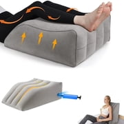 Daretodo Leg Elevation Pillows, Inflatable Portable Wedge Pillows for Sleeping, Legs Reduce Swelling, Blood Improve Circulation, Back Pain, After Surgery, Foot Lift Rest, Pregnant, Gray