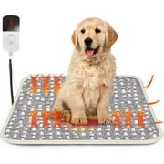 Daretodo Pet Heating Pad, 9 Adjustable Temperature Dog Cat Heating Pad with Timer, Indoor Waterproof Pet Heating Pads for Cats Dogs with Chew Resistant Cord, Heated Cat Dog BedGray Paw, 18 X 18