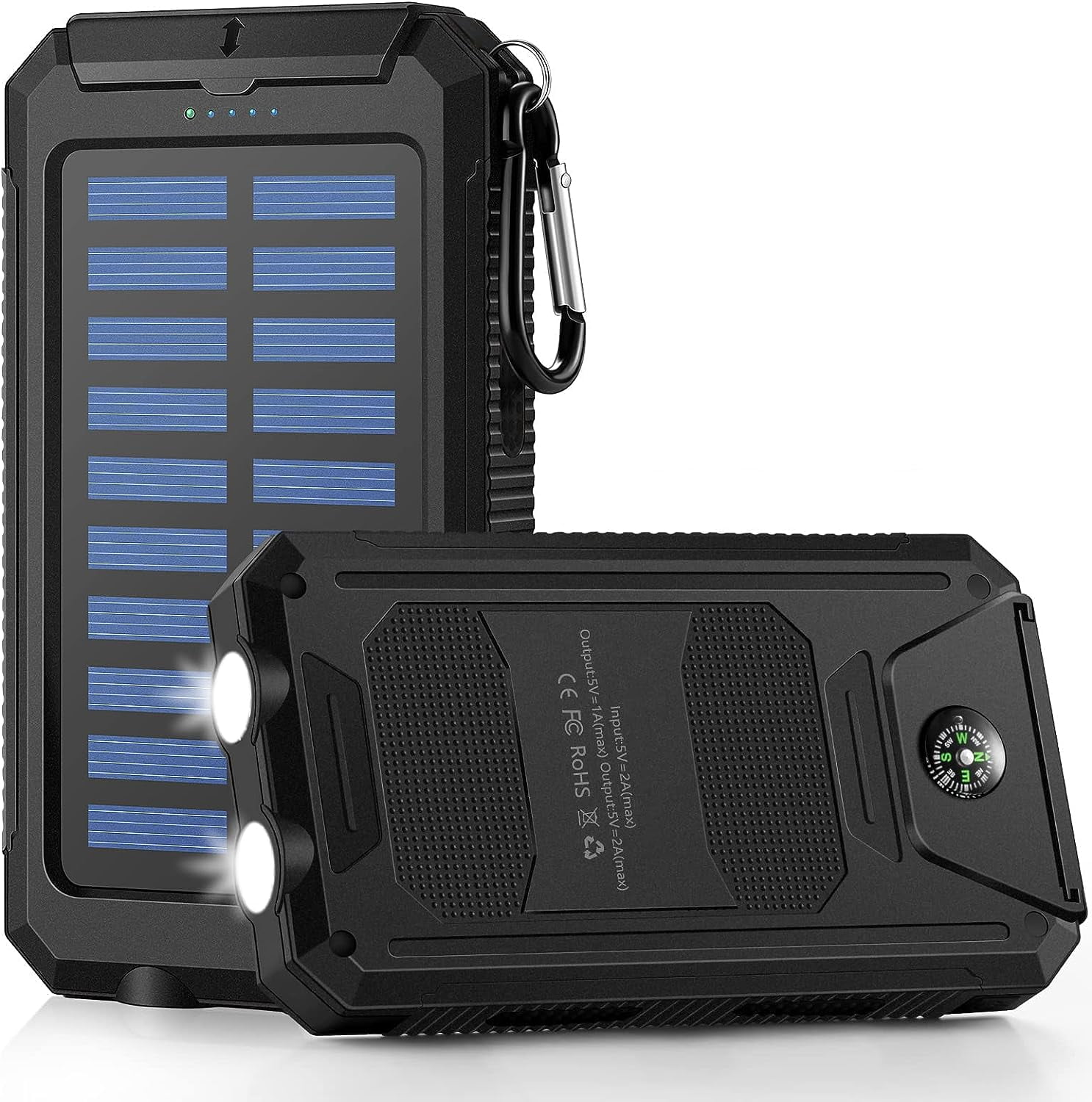 Daretodo SolarChargerPowerBank 36800mAh Portable Charger,QC3.0 Fast Charger Dual USB Port