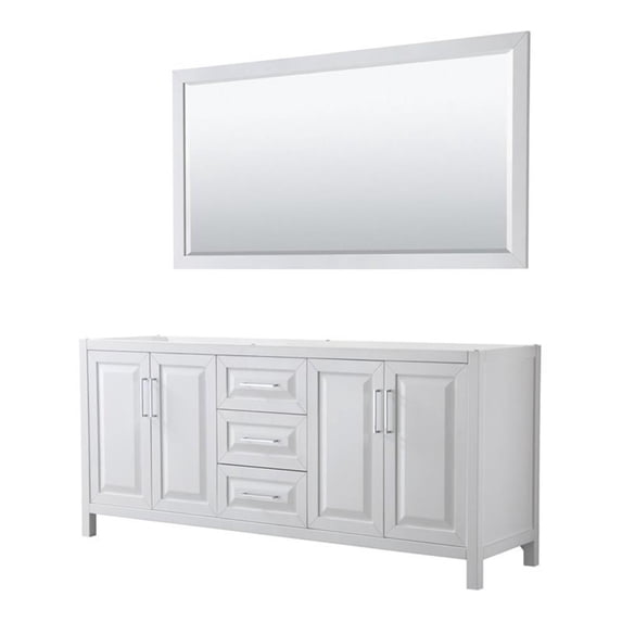 Daria 79'' Double Bathroom Vanity Base Only with Mirror