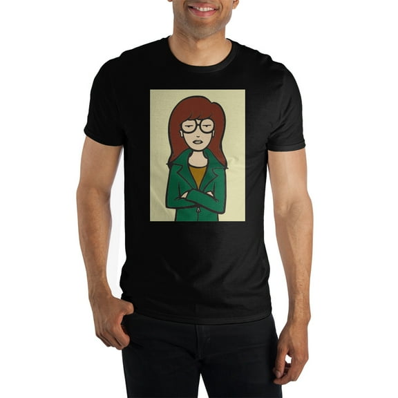 Daria Adult Cartoon Mens Black Short Sleeve Graphic Tee- Medium