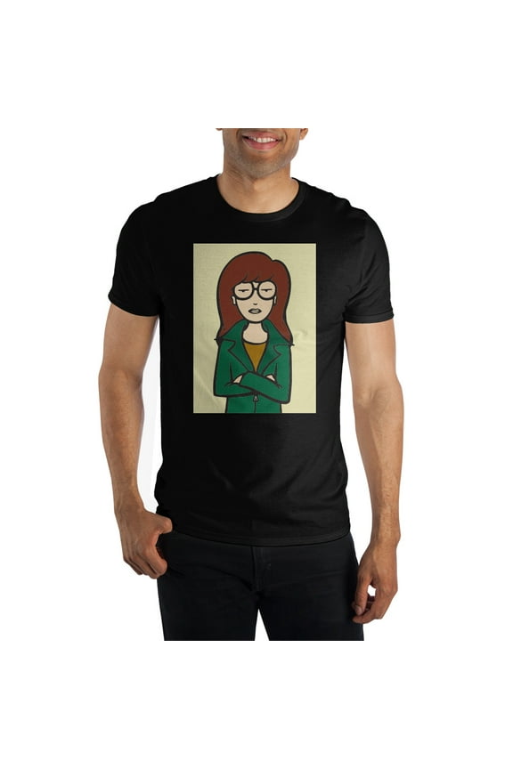 Daria Adult Cartoon Mens Black Short Sleeve Graphic Tee- Small
