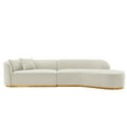 thumbnail image 1 of Daria Chenille Sofa Sectional with Solid Wood Frame and Pillows in Ivory, 1 of 11