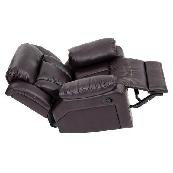 Daria Dark Brown Faux Leather Upholstery Reclining Chair