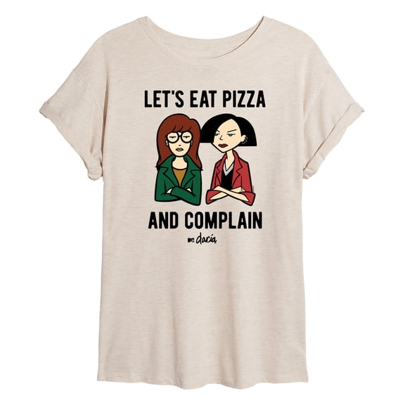 Daria - Lets Eat Pizza And Complain Oversized Graphic T-Shirt