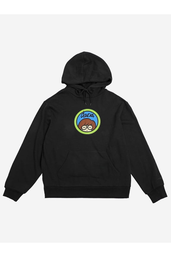 Daria Logo Long Sleeve Black Hooded Sweatshirt-Large