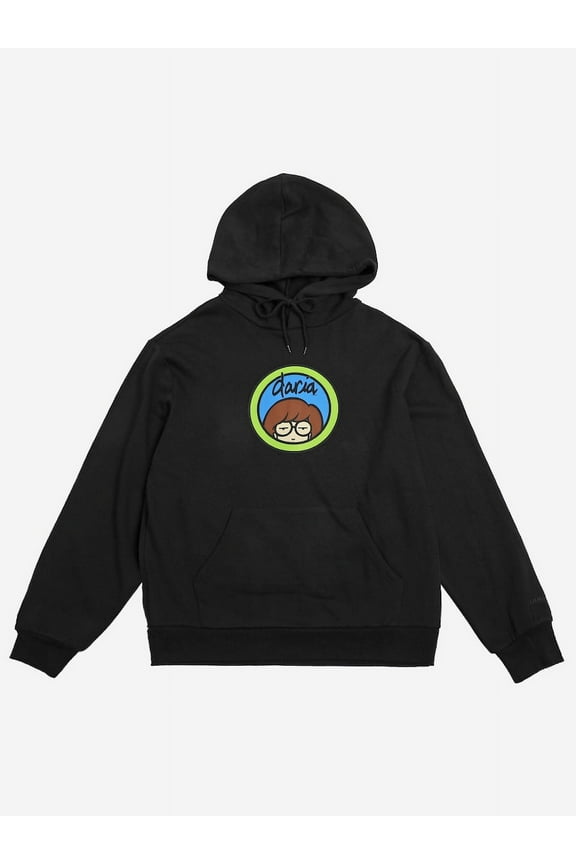 Daria Logo Long Sleeve Black Hooded Sweatshirt-XL