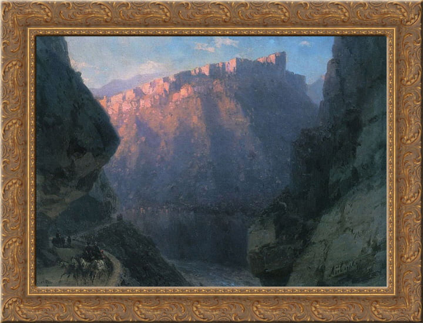 Darial Gorge 24x20 Gold Ornate Wood Framed Canvas Art by Aivazovsky ...