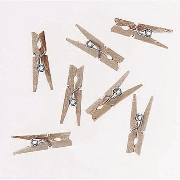 Darice 1" Mini Natural Spring Clothes Pin, 50 Count