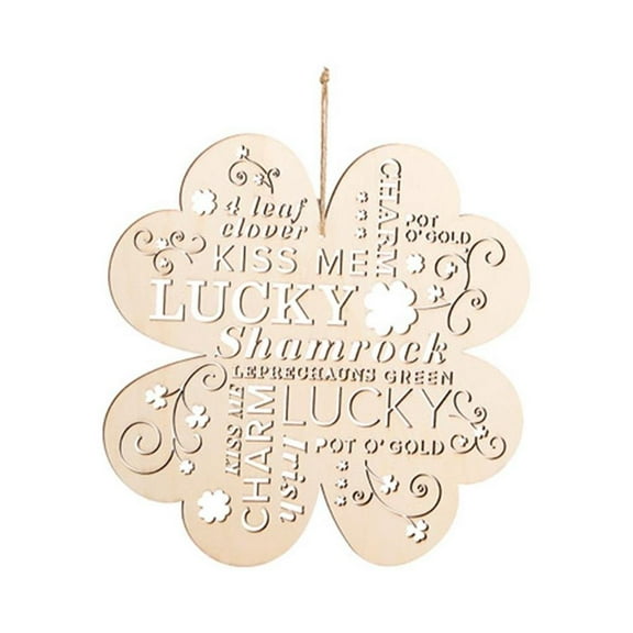 Darice 30022679 Shamrock Word Cloud: Wood-11.5 x 11.5 x 0.188"